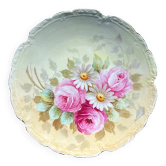Decorative Limoges porcelain plate painted with flowers