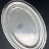 Plat en métal argenté avec coupelles compartimentées en verre