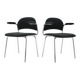 Paire de fauteuils tchèques en acier chromé tubulaire et tissu bouclé, années 1970
