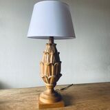 Large carved wooden lamp