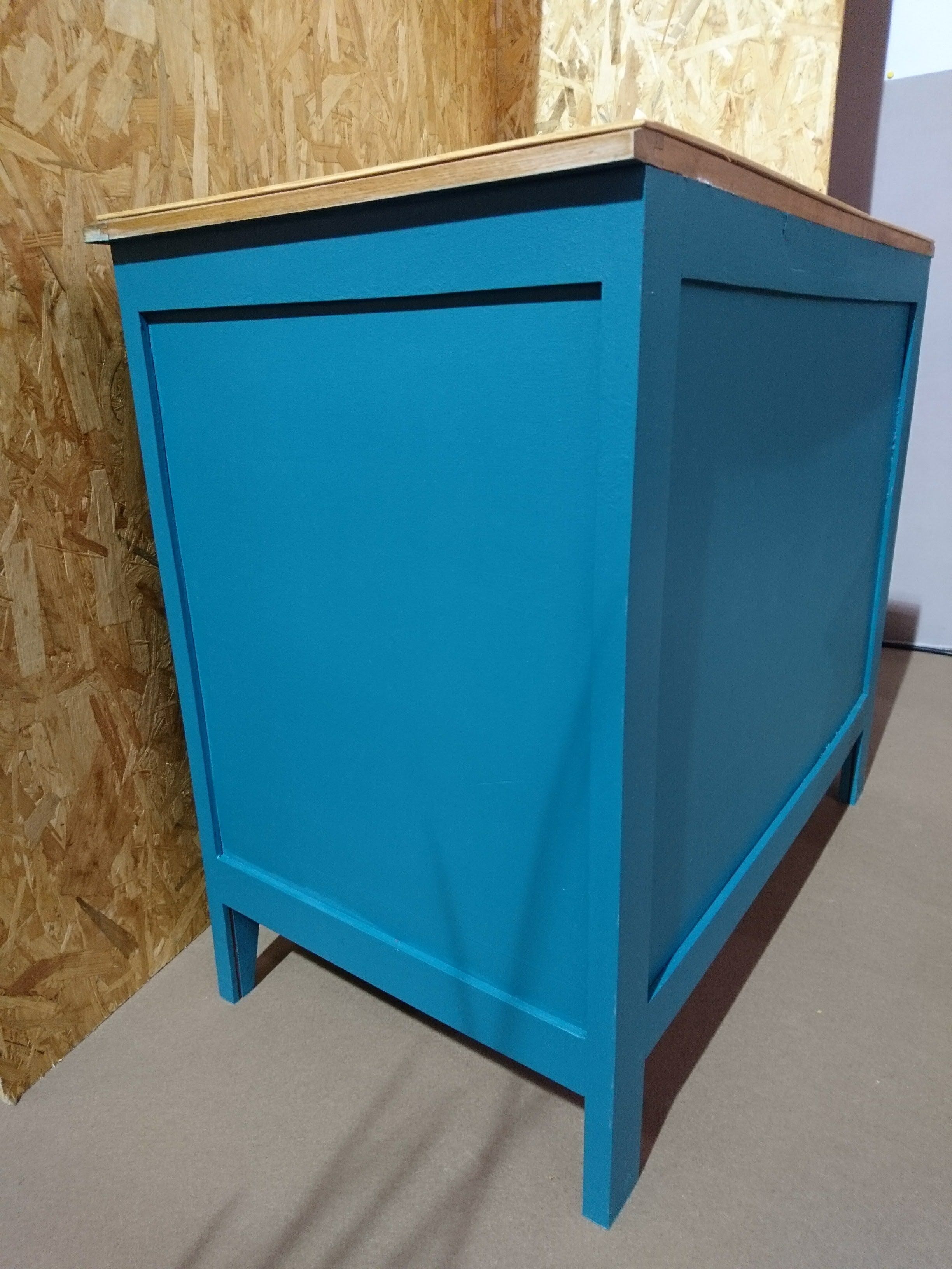 Dresser vintage light oak and blue duck