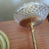 Paire de bougeoirs laiton & verre - centre de table -