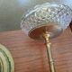 Pair of brass and glass candlesticks - centerpiece -