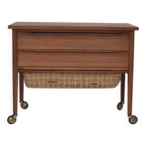 1970s, Danish chest of drawers, teak wood, rattan, original condition.