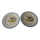 Pair of plates with rooster decor, Cocorico, in ceramic by Saint Clément
