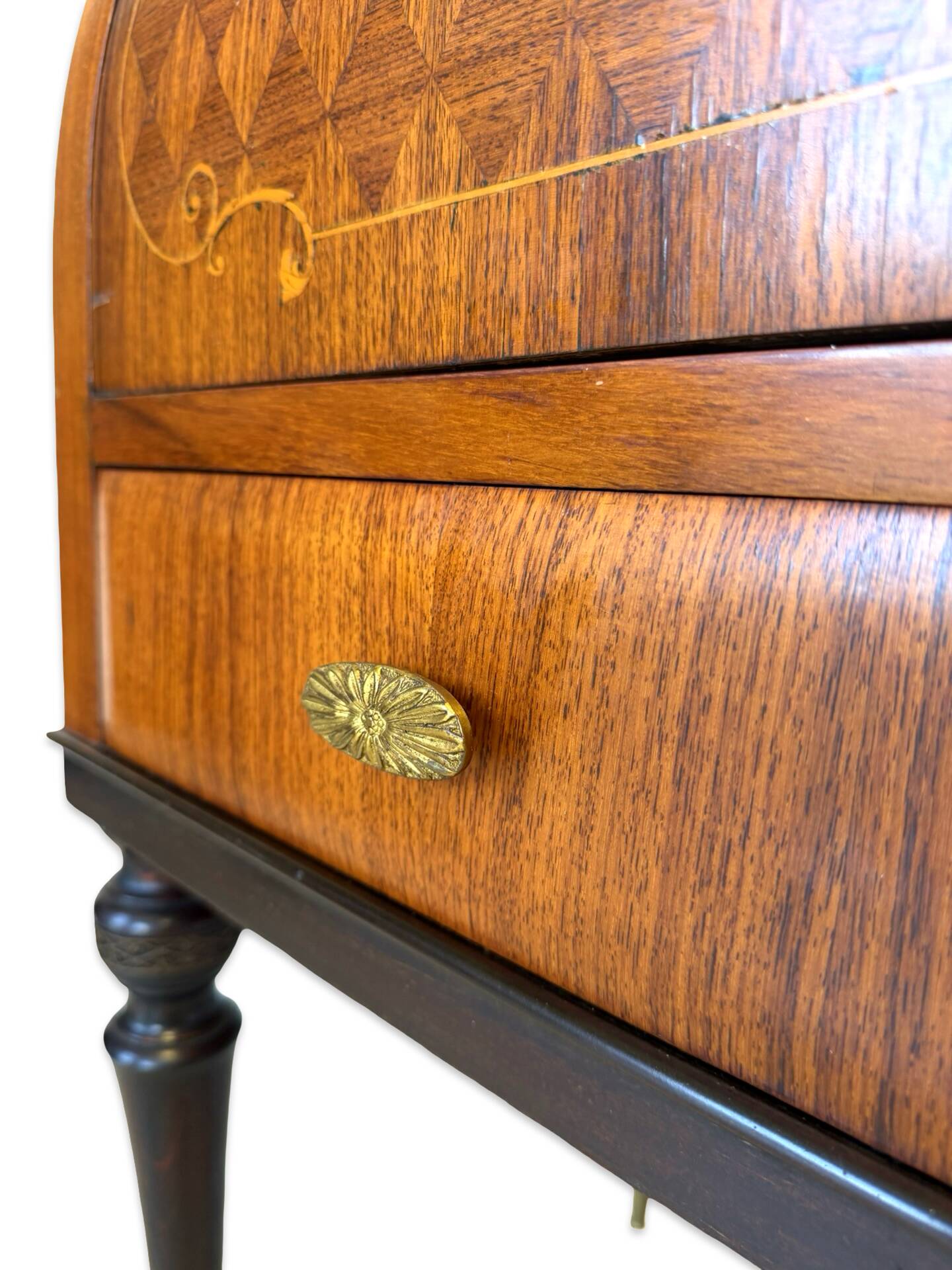Secretary credenza in marquetry in the Italian Louis XV style from the mid-century, 1960.