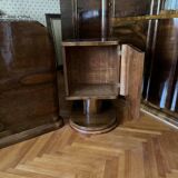 Art Deco bedroom set in walnut veneer, 1930s, set of 3