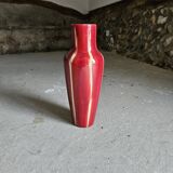 Red Art Deco Ceramic Vase Vierzon Louis Gueule