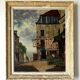 Oil on canvas signed CH Chaloy "Parisian Street" 1953 painting