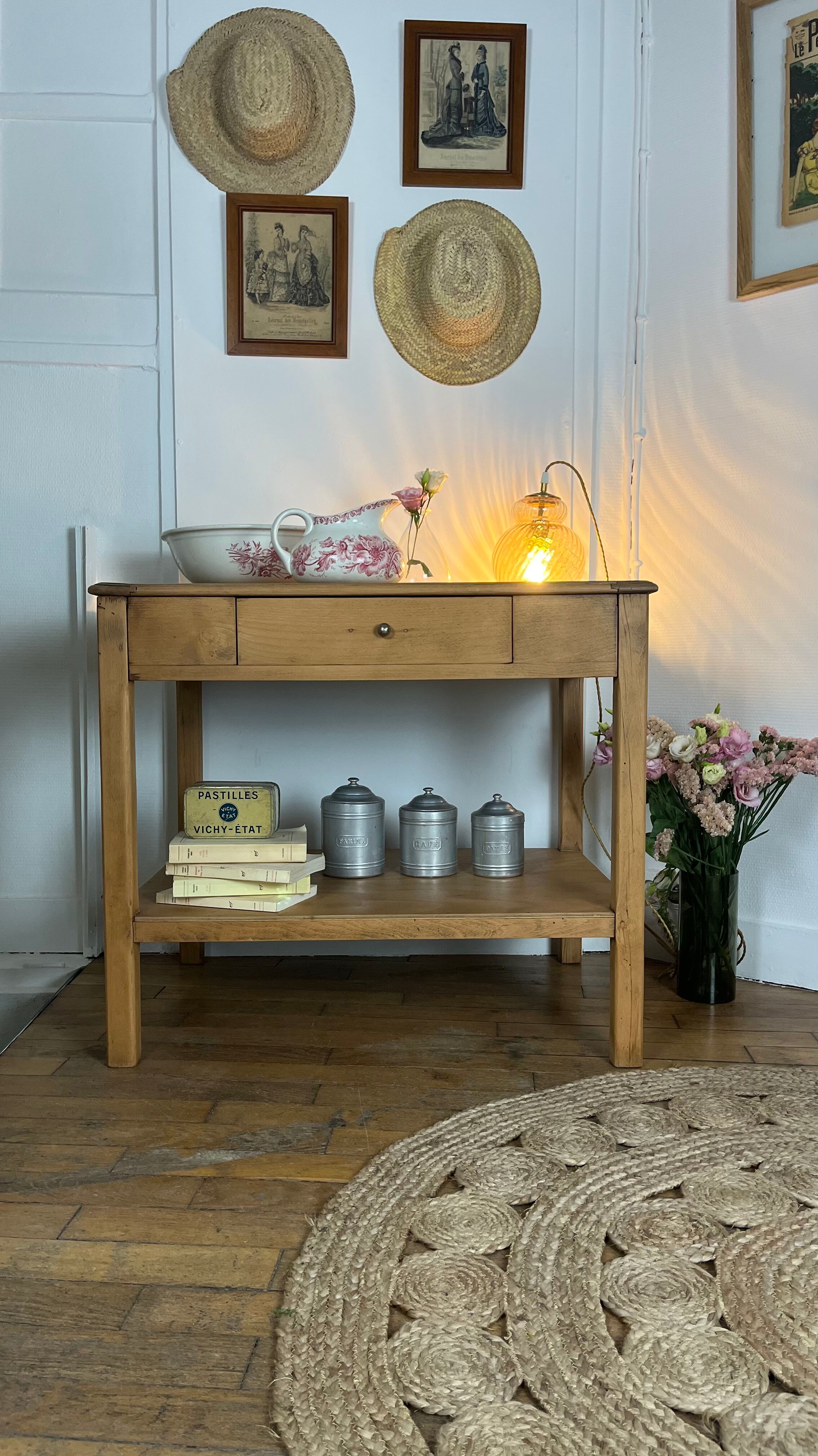 Antique wooden console