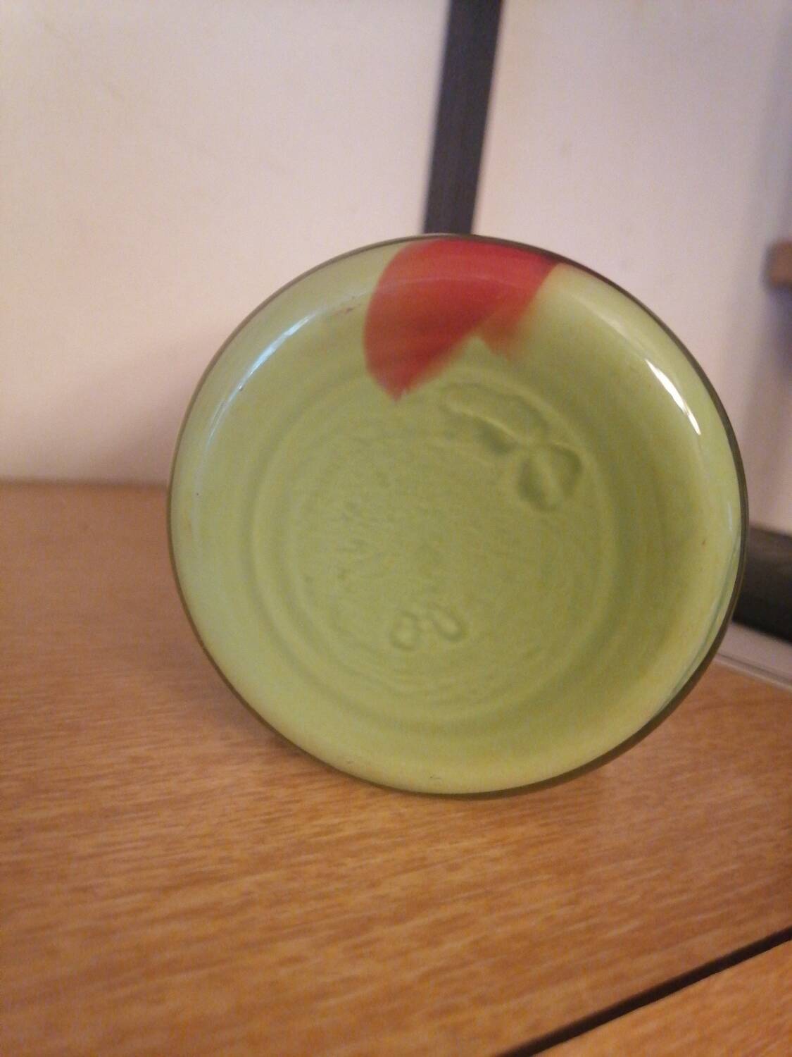 Small opaline vase in green tones, 1980