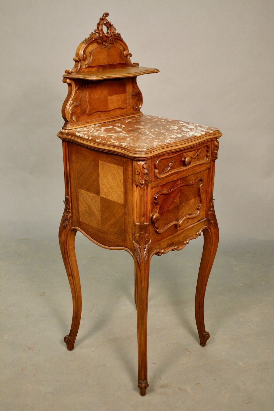 Walnut bedside table in Louis XV style 19th century
