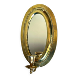 Vintage  Brass Wall mirrored Candle Sconce
