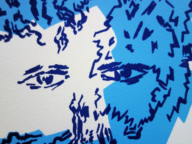 Jean coulot: benevolent gaze, original signed silkscreen print.