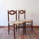 2 chaises rustiques vintage en bois tourné, années 70