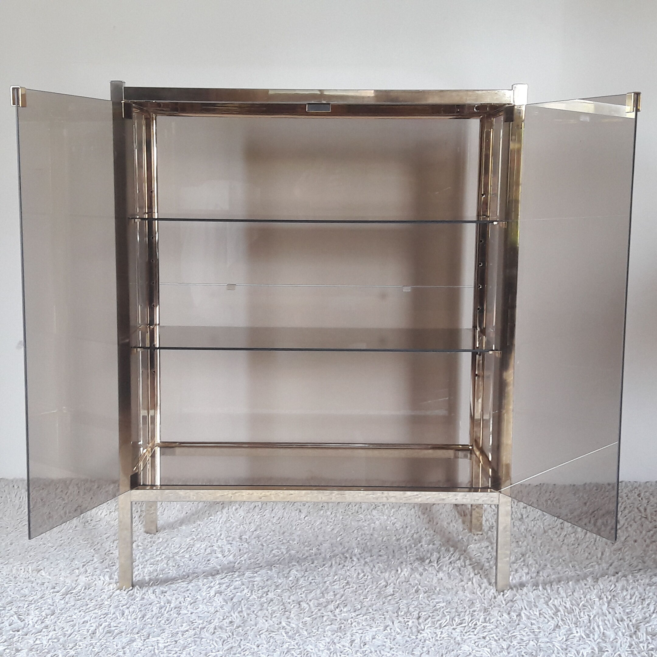 Window glass and brass vintage