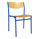 Gijs van der sluis wood chair blue majorelle legs netherlands 70s