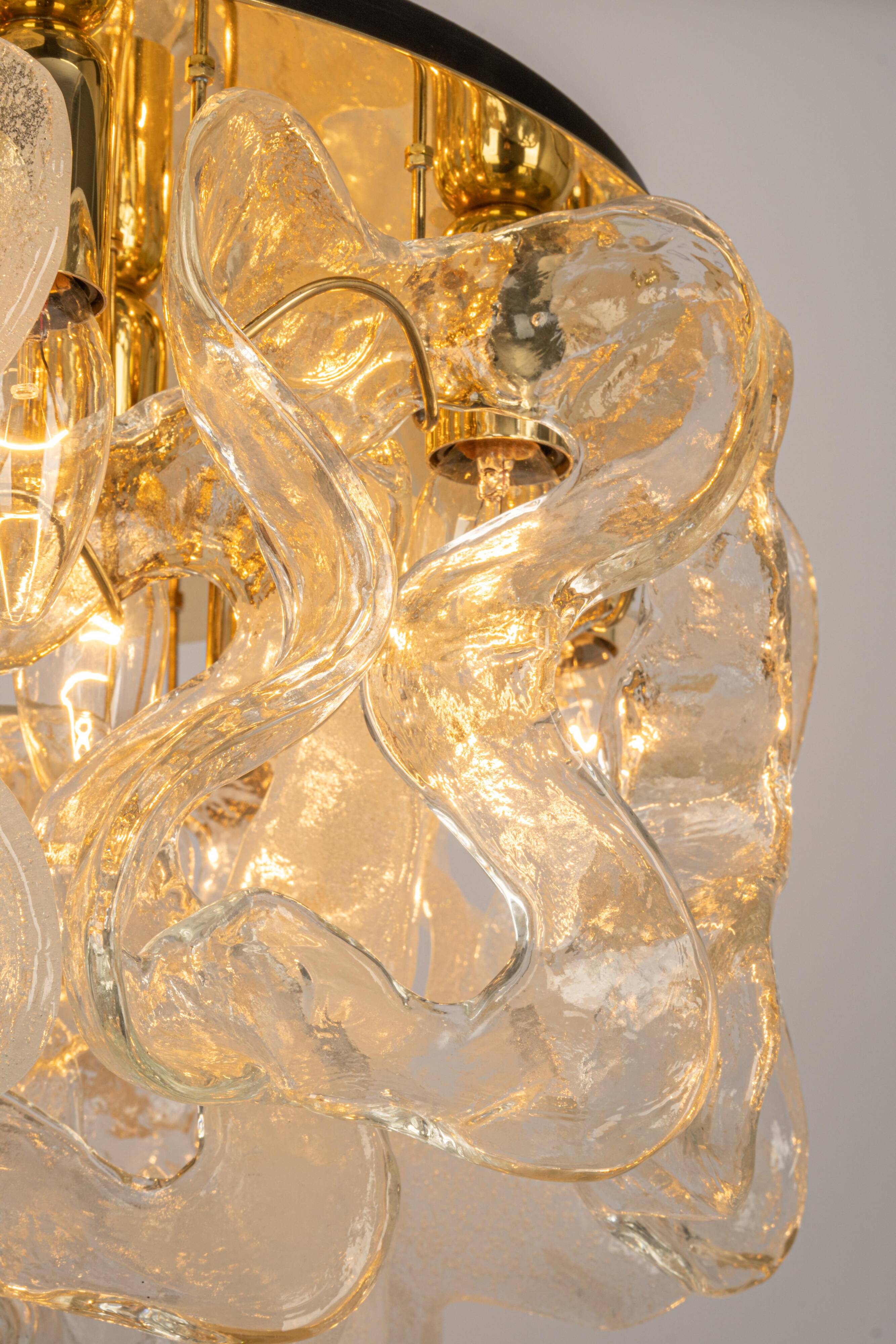 Ceiling light Catena with Murano glass by Kalmar, Austria, 1960.