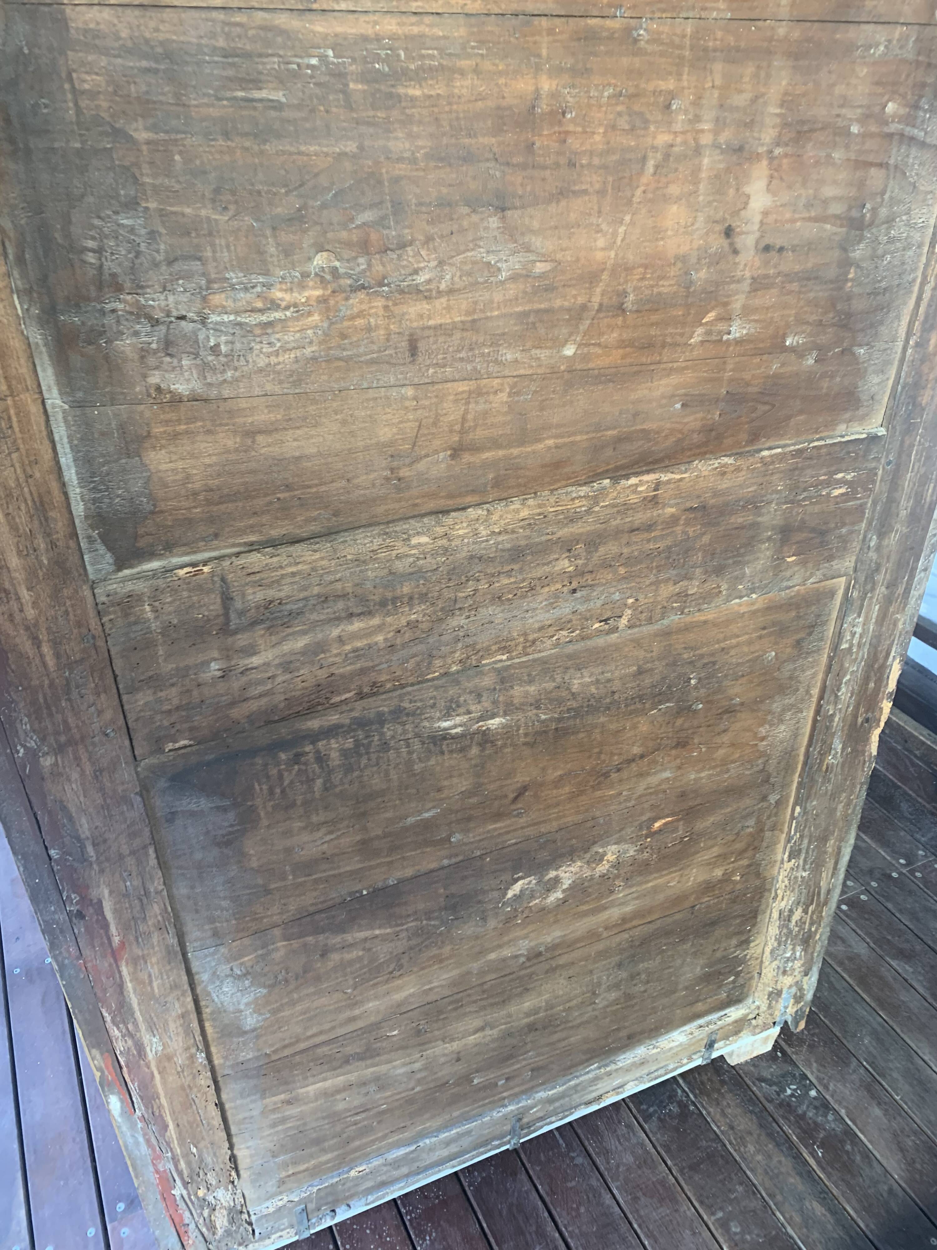 Antique tradesman's cupboard in walnut – mesh pantry – 19th century