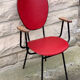 Fauteuil de bureau en métal bois et skaï 1950