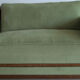 2-seater Art Deco sofa — Wooden frame, sage green fabric