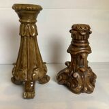 Pair of painted plaster candlesticks