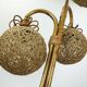 Rare trépied du milieu du siècle lampadaire bambou rotin années 50 hawaii tiki époque 3 nuances