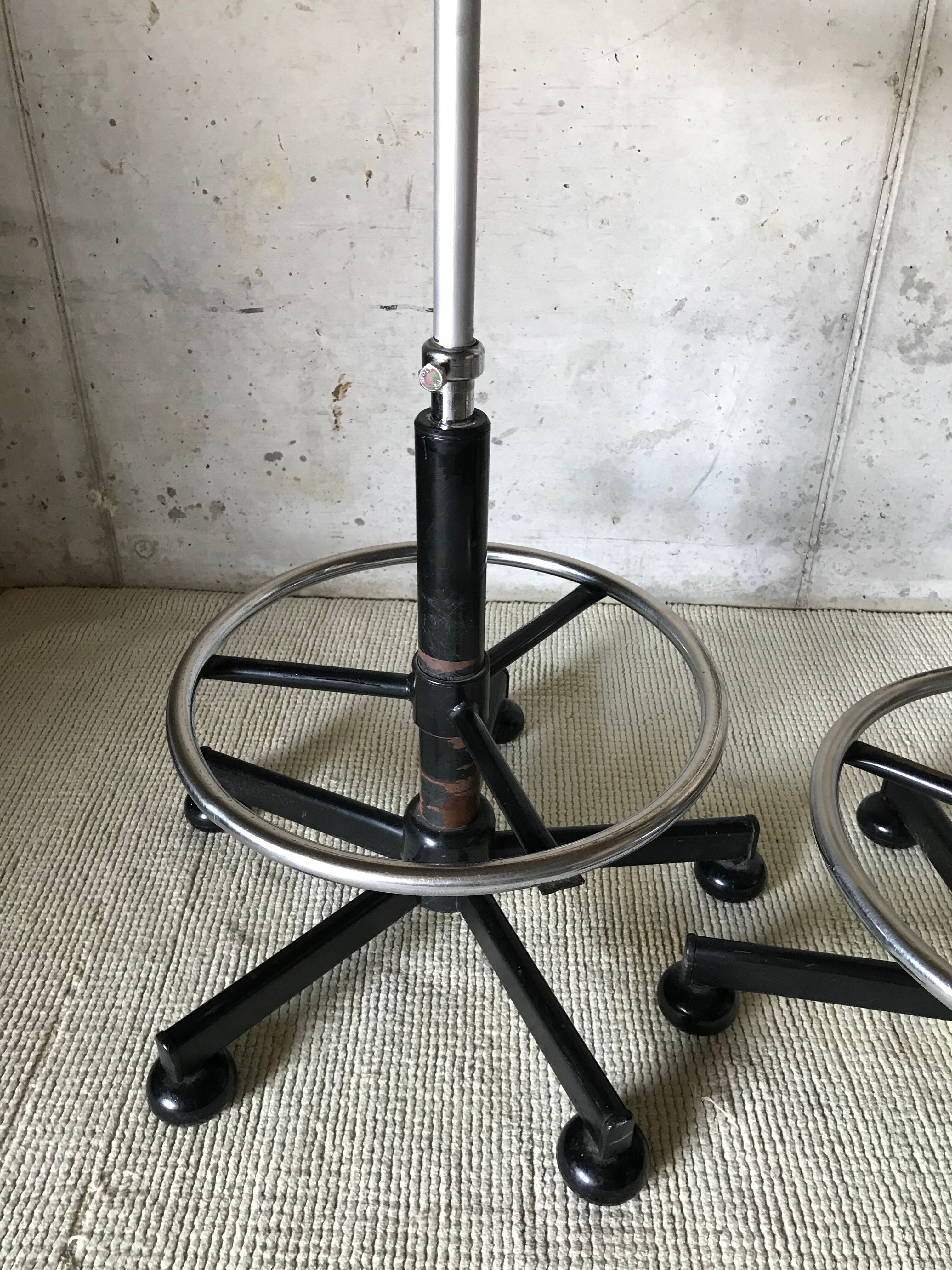 Pair of high workshop chairs