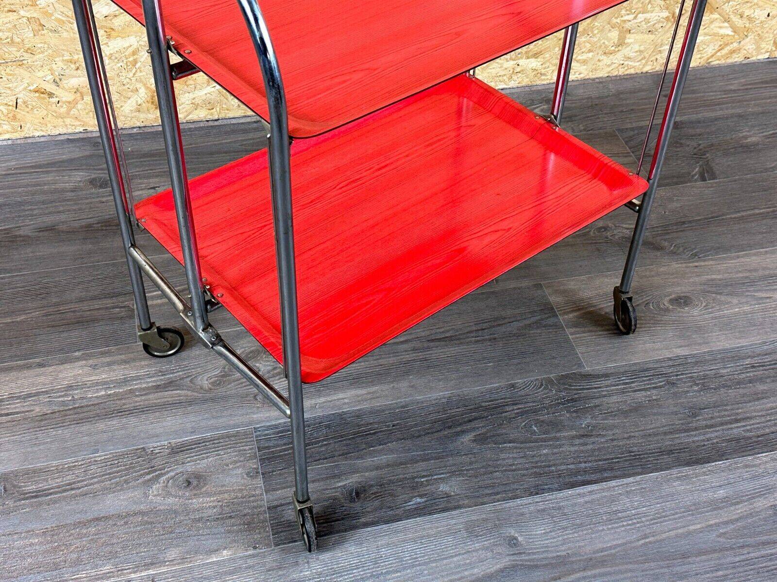 60s 70s serving trolley dinette side table space age red design