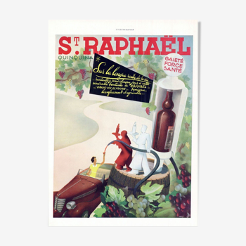 Vintage poster 30s St Raphael 30x40cm