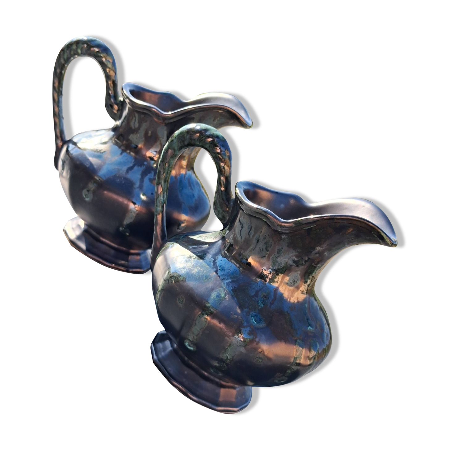 Pair of Art Deco pitchers • Thulin Faience (Belgium)