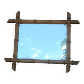 Miroir en bois imitant le bambou, années 1930