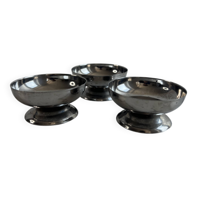 Set de 3 coupes à dessert sur pied en inox