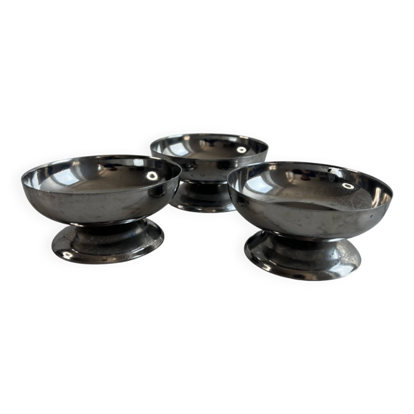 Set de 3 coupes à dessert sur pied en inox