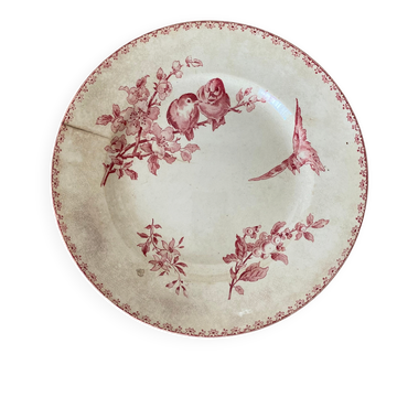 Round plate made of ironstone Sarreguemines Digoin model Favourite