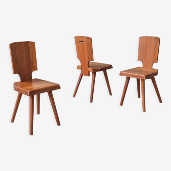 Pierre Chapo S28 Mid-Century French Elm Dining Chair