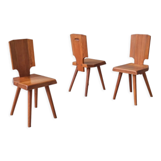 Pierre Chapo S28 Mid-Century French Elm Dining Chair