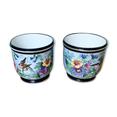 Lot de deux cache-pots en porcelaine de Limoges