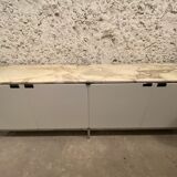 Sideboard bu Florence Knoll white and marble calacatta orro