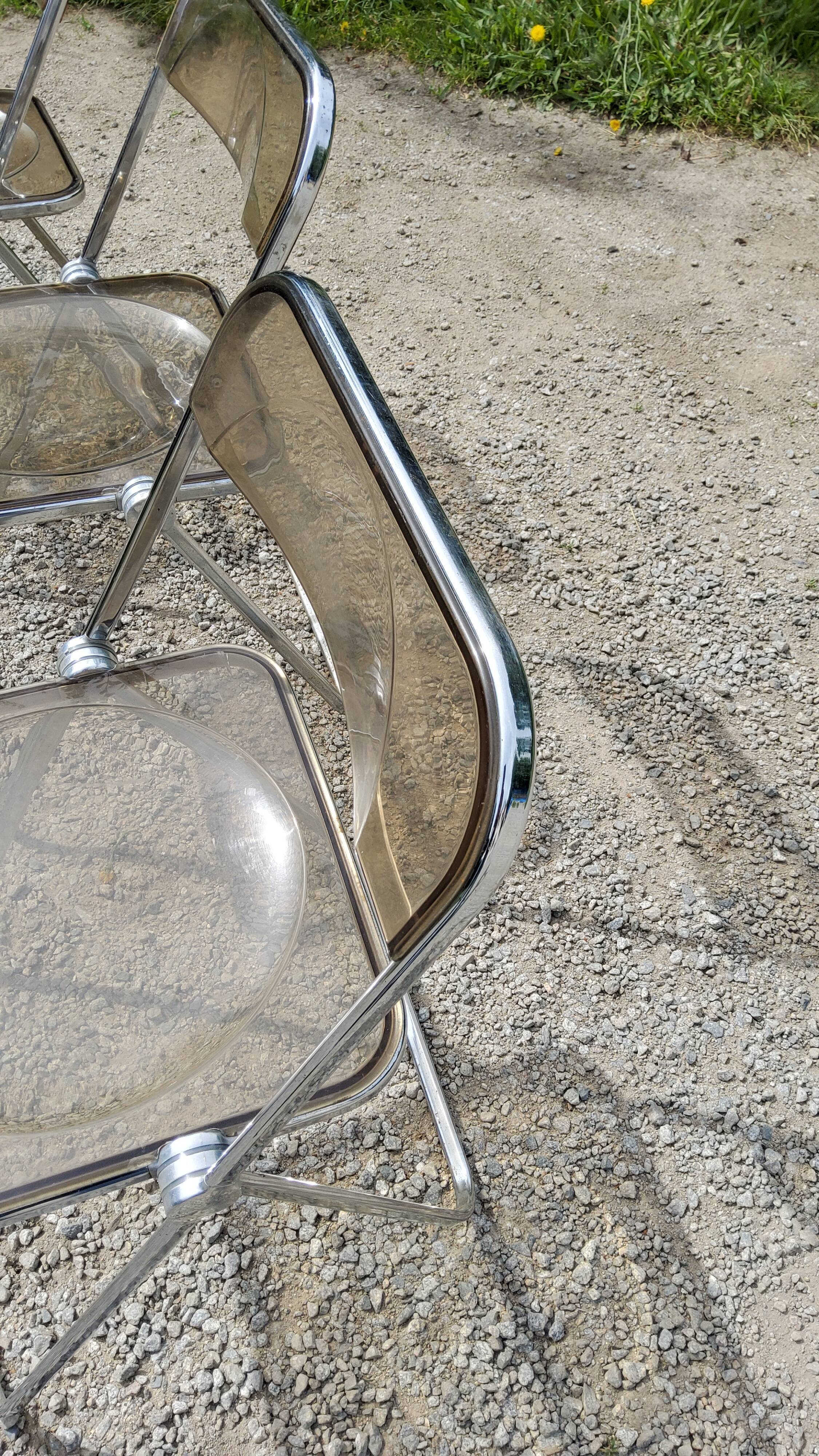 Set of 3 plia chairs by Giancarlo Piretti from the 70s