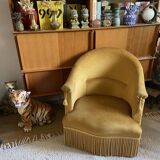 Toad armchair in vintage curry velvet