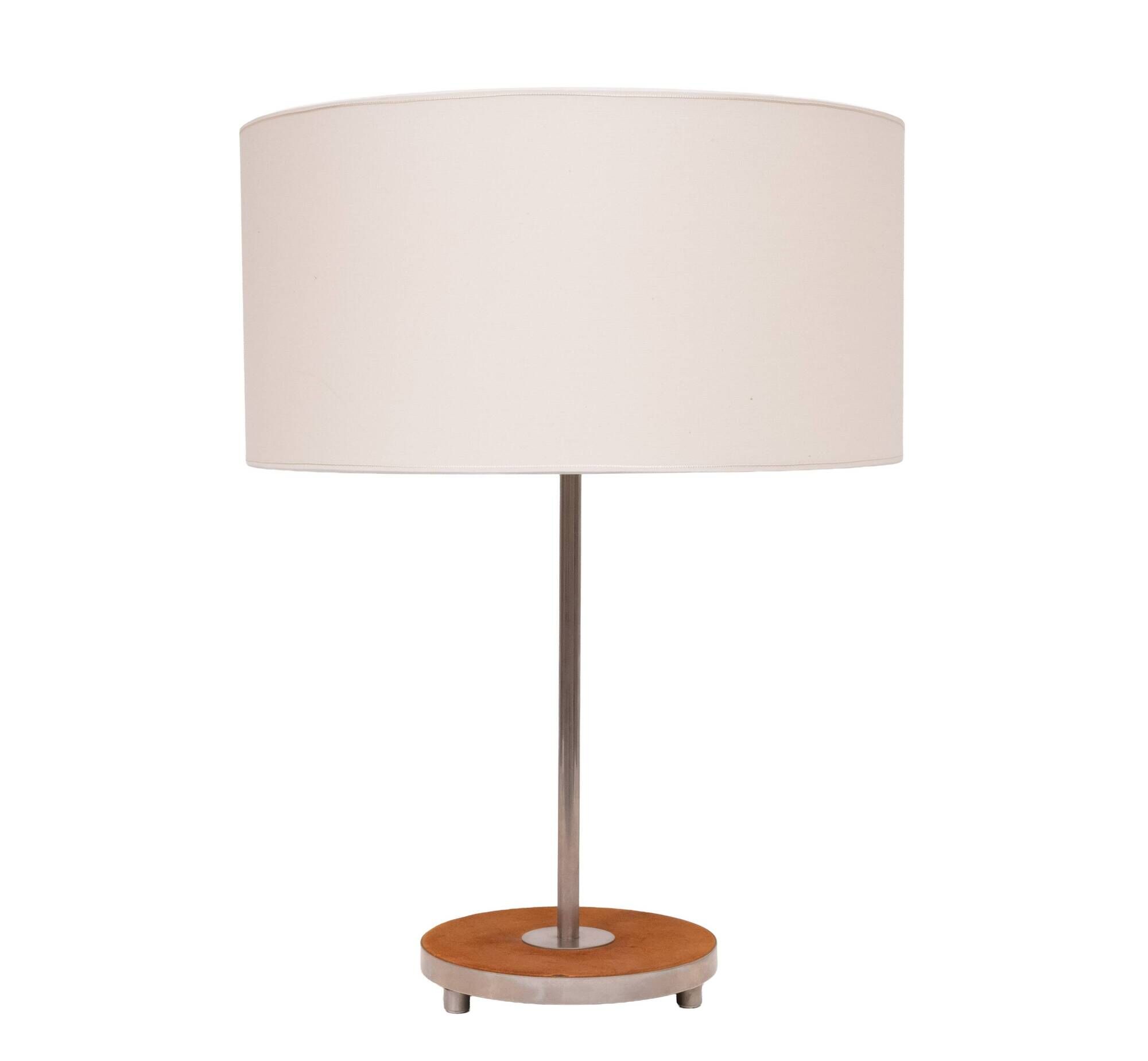 Table or Desk lamp Leather inlay attrib to J.T.Kalmer 1960s