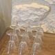 9 glasses tulip-shaped vintage blueberry pattern 1960