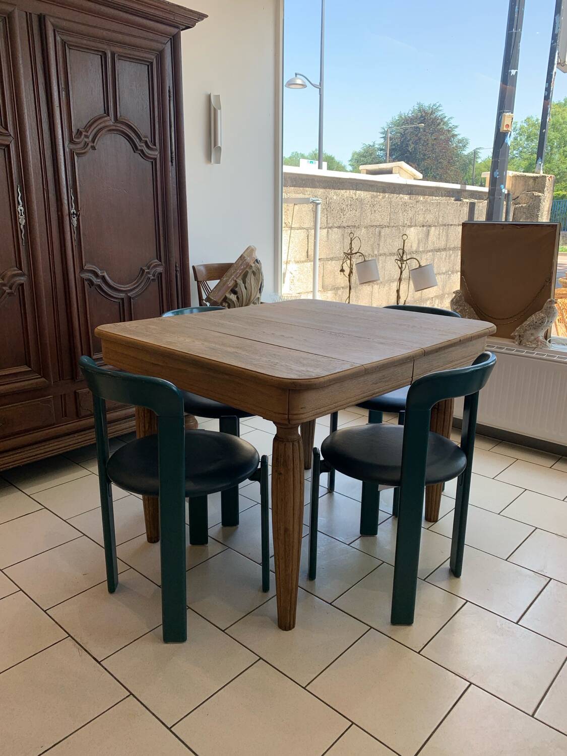 Art Deco Raw Solid Oak Table