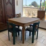 Art Deco Raw Solid Oak Table