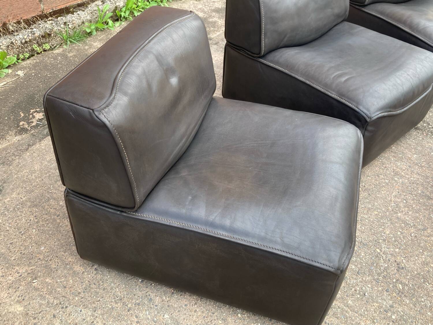 Set of 4 De Sede DS15 lounge chairs