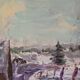 Oil on canvas, landscape under the snow, Jacques Wallart