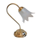 Bedside lamp in brass and frosted glass art deco style