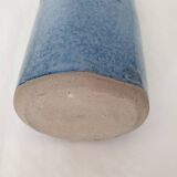 Ceramic vase with blue glaze 25cm Signed Jean Cacheleux Puisaye