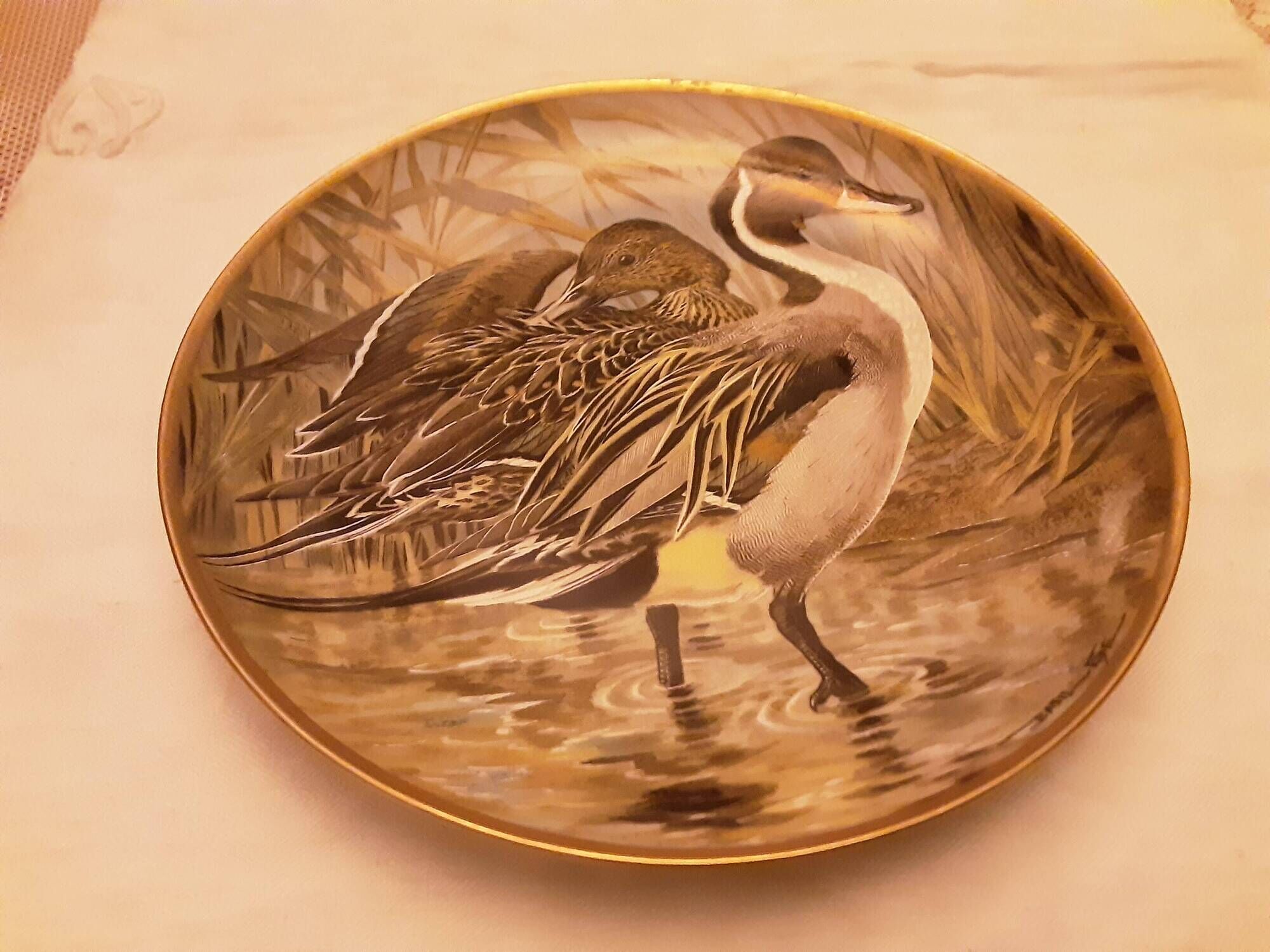 FRANKLIN PLATE HAVILAND LIMOGES PORCELAIN SIGNED BAZIL EDE